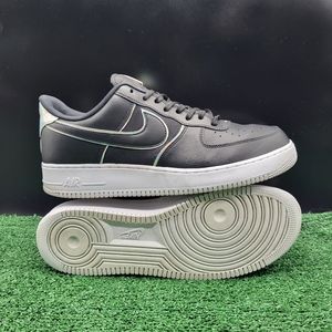 Nike Air Force 1 Low 07 LV8 Black Iridescent Sneakers Size 14 Men AT6147 001